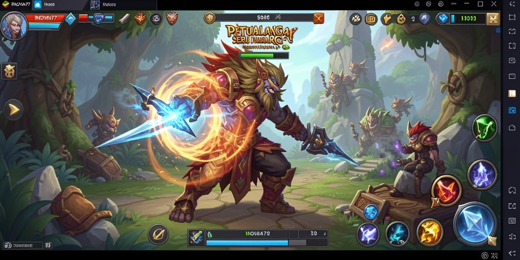 Tampilan gameplay menakjubkan dari INOVA77 di dunia RPG yang luas.