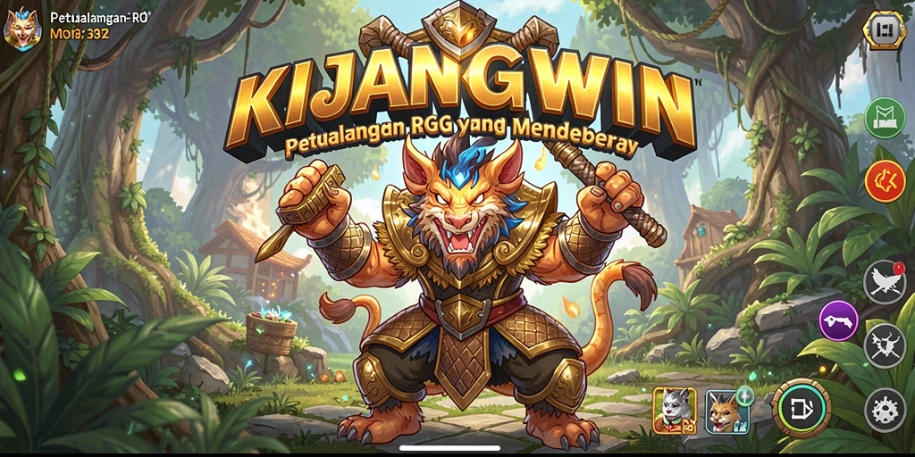 Screenshot menampilkan aksi bertarung dalam game RPG KIJANGWIN.