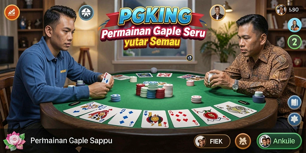 Screenshot gameplay PGKING yang menampilkan momen seru di Gaple.