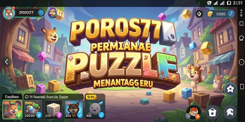 Tampilan gameplay POROS77 yang penuh warna dan menantang.