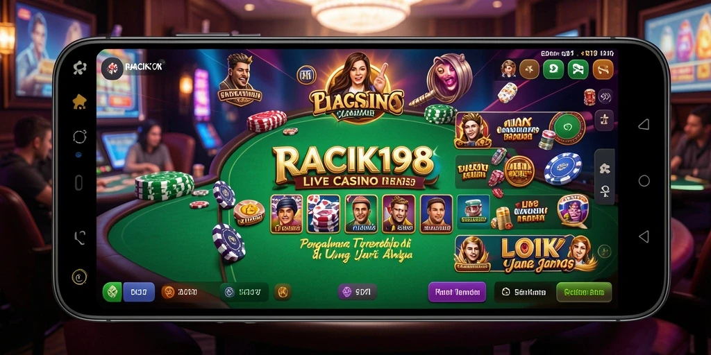 Tampilan gameplay Live Casino yang mendebarkan di RACIK198.