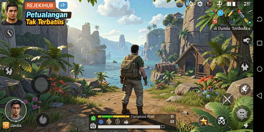 Screenshot menunjukkan gameplay yang menakjubkan dalam REJEKIHUB.