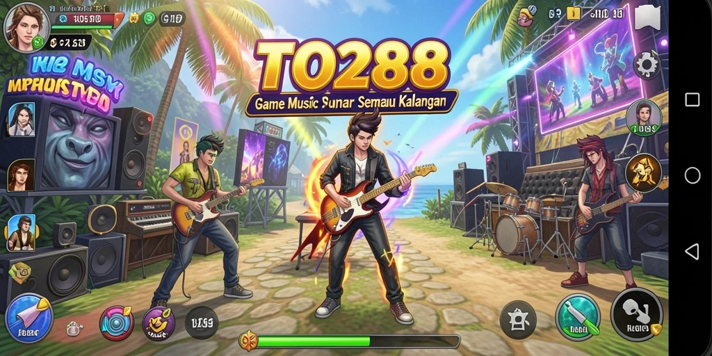 Screenshot TO288 menampilkan gameplay yang seru dan interaktif dengan musik.